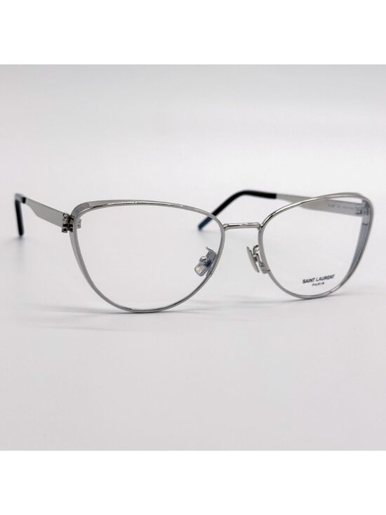 New Saint Laurent Eyeglasses SLM92 001 Silver Cat Eye Women Eyewear main image 8